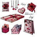 Set presents for Valentine`s Day.